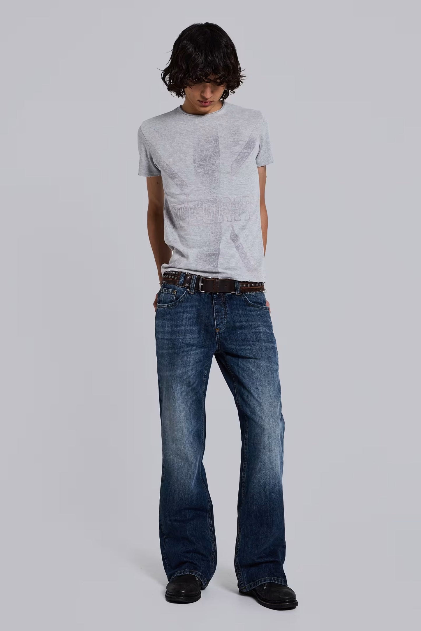 Indigo Axis Wide-Leg Loose Jeans