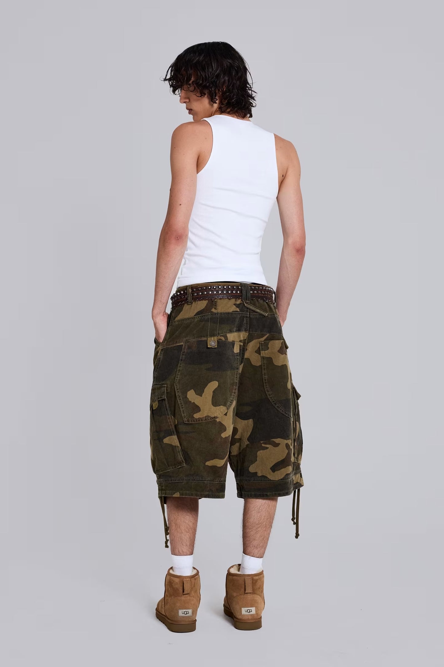 Cadet Style Camo Loose Shorts