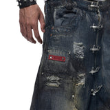 Dust Wax Ripped Wide Pants
