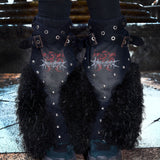 <NIGHT ROSE> LEG WARMERS - WASHED BLACK