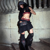 <NIGHT ROSE> SKIRT - WASHED BLACK