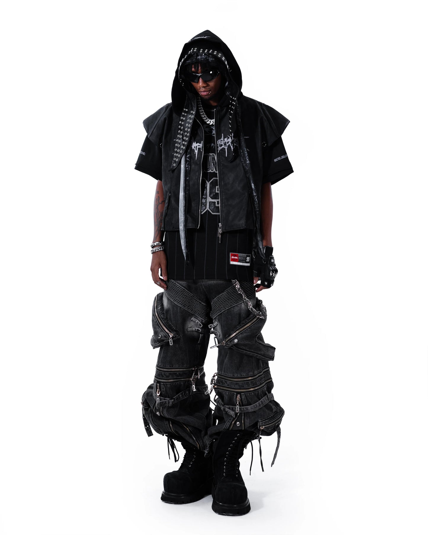 【SATSUN NIGHT】KURO DOUBLE-LAYER BASKETBALL JERSEY - BLACK