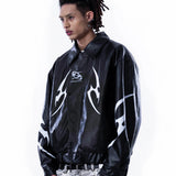 <IT's N0T BLACK & WHITE> LEATHER JACKET - BLACK