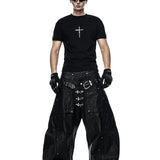 Mock Double Waist Wide Leg Pants