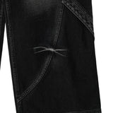 【BLR BLUER】Curved Tanker Washed Denim Pants