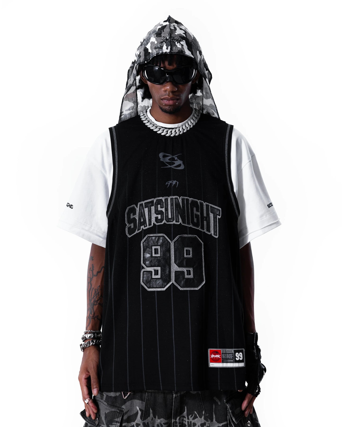 【SATSUN NIGHT】KURO DOUBLE-LAYER BASKETBALL JERSEY - WHITE