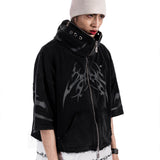 <DEVIL^ANGEL FRIENDSHIP> SHORT JACKET - WASHED BLACK