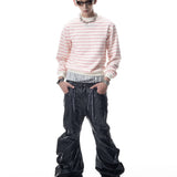 【CH2】</2 BLACK WAXED FLARE JEANS
