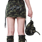 【SATSUN NIGHT】 <STREET-CAMO> WASHED SKIRT TWINS BAG - CAMO GREEN