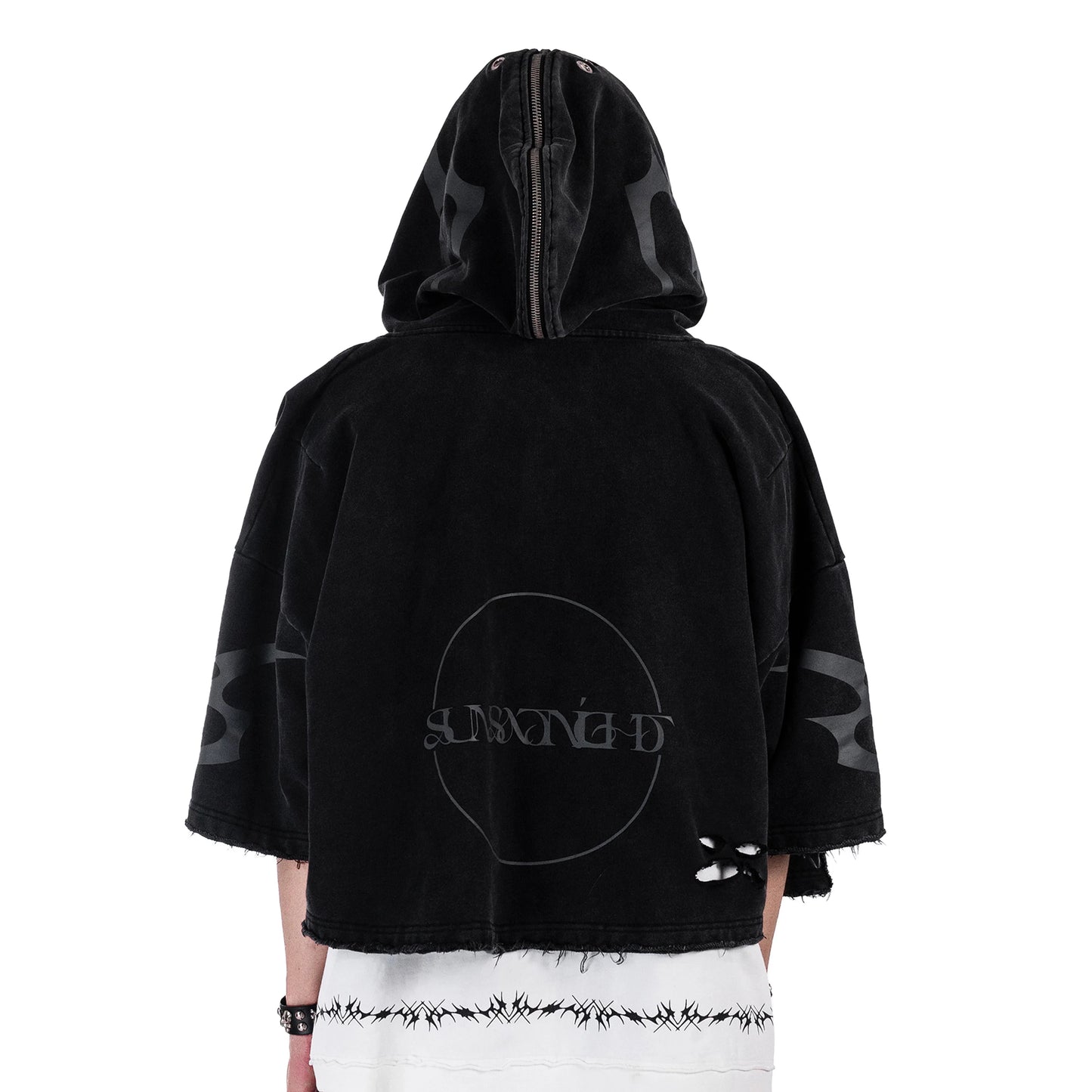 【SATSUN NIGHT】<DEVIL^ANGEL FRIENDSHIP> SHORT JACKET - WASHED BLACK