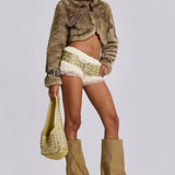 Raven Faux Fur & Leather Crop Jacket