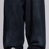 Colorful Letter Slogan Oversized Dark Jeans