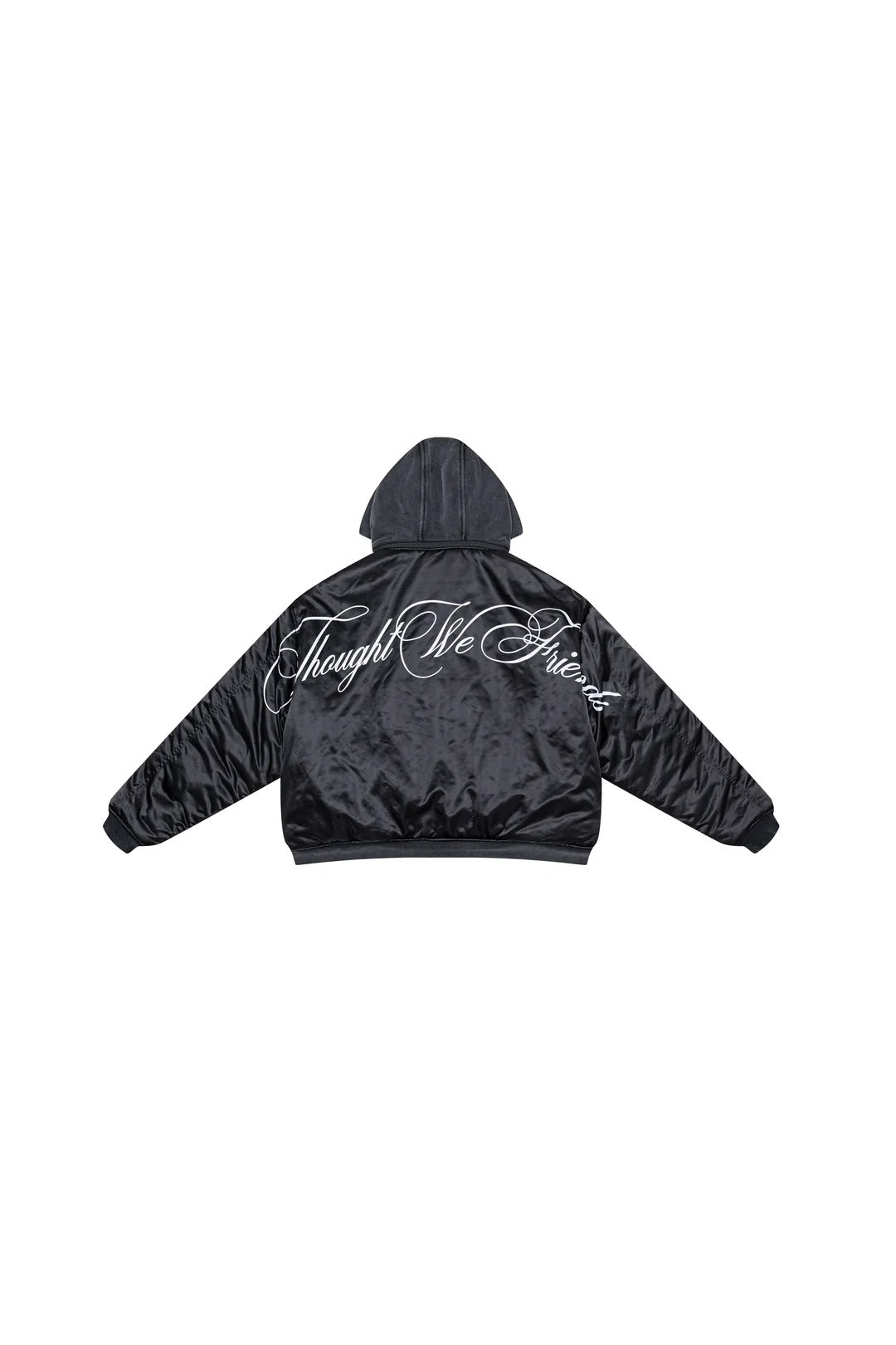 【THOUGHT WE FRIENDS】Double-Sided Bomber Jacket-Black