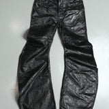 【CH2】</2 BLACK WAXED FLARE JEANS