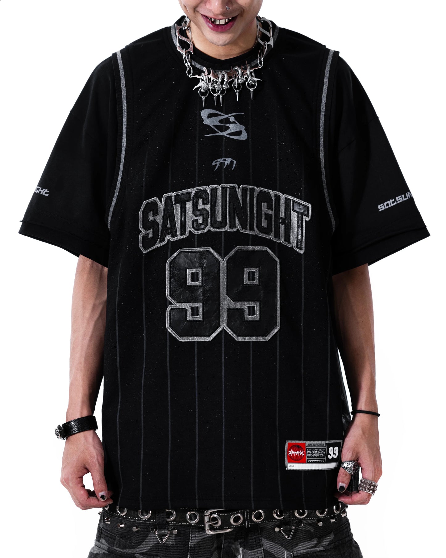 【SATSUN NIGHT】KURO DOUBLE-LAYER BASKETBALL JERSEY - BLACK