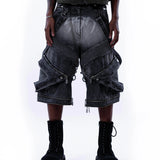 <IT's N0T BLACK & WHITE> HEAVY-DUTY DENIM PANTS - WASHED BLACK