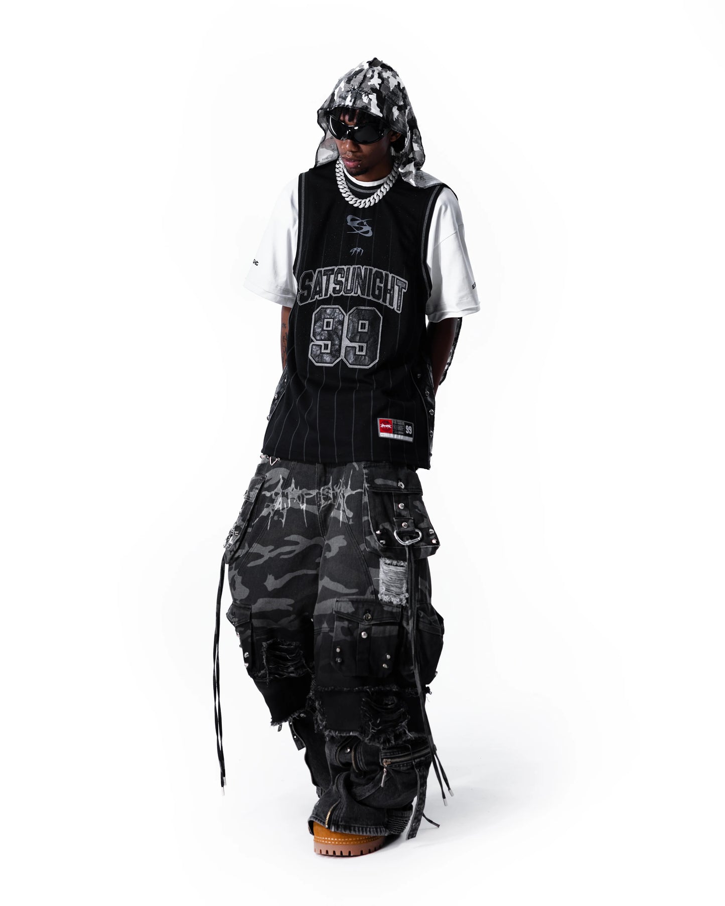 【SATSUN NIGHT】KURO DOUBLE-LAYER BASKETBALL JERSEY - WHITE