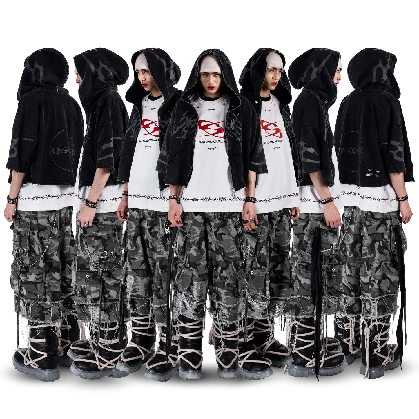 【SATSUN NIGHT】<DEVIL^ANGEL FRIENDSHIP> SHORT JACKET - WASHED BLACK