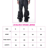 【CH2】</2 BLACK WAXED FLARE JEANS
