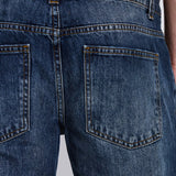 Indigo Axis Wide-Leg Loose Jeans