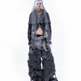 <IT's N0T BLACK & WHITE> HEAVY-DUTY DENIM PANTS - WASHED BLACK