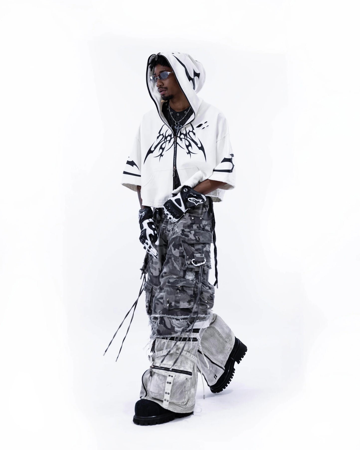 【SATSUN NIGHT】<IT's N0T BLACK & WHITE> - SHORT JACKET - WHITE