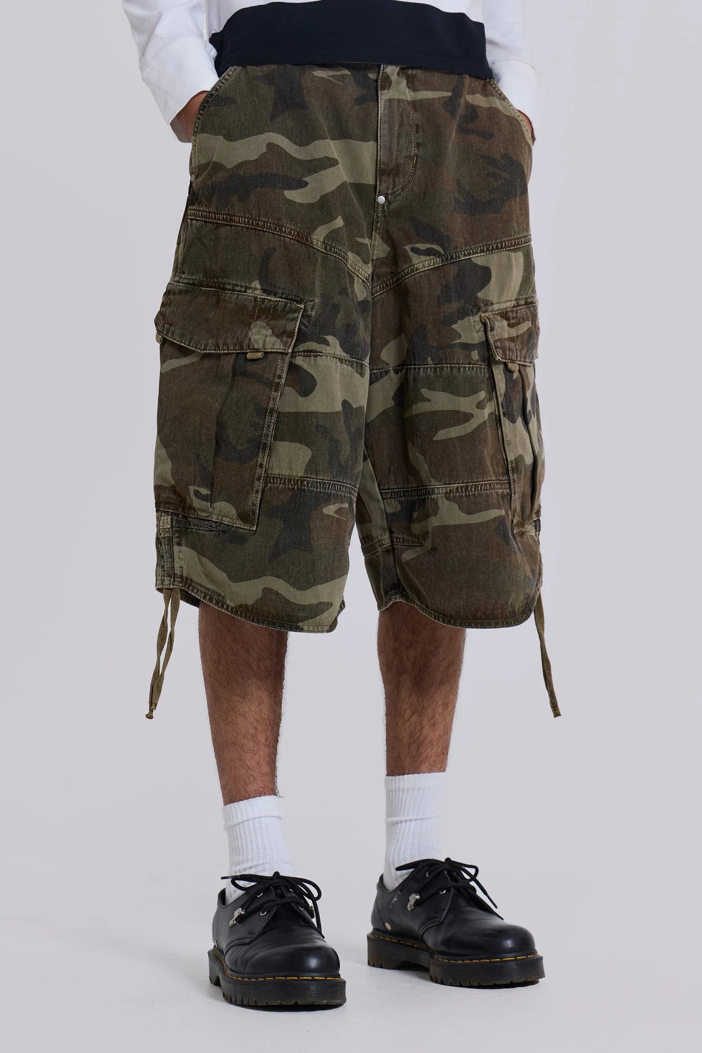 Cadet Style Camo Loose Shorts
