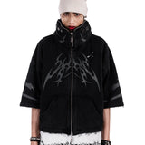 <DEVIL^ANGEL FRIENDSHIP> SHORT JACKET - WASHED BLACK