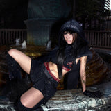 <NIGHT ROSE> SKIRT - WASHED BLACK