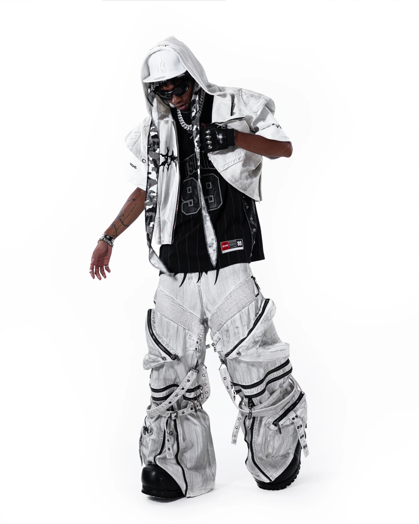 【SATSUN NIGHT】KURO DOUBLE-LAYER BASKETBALL JERSEY - WHITE