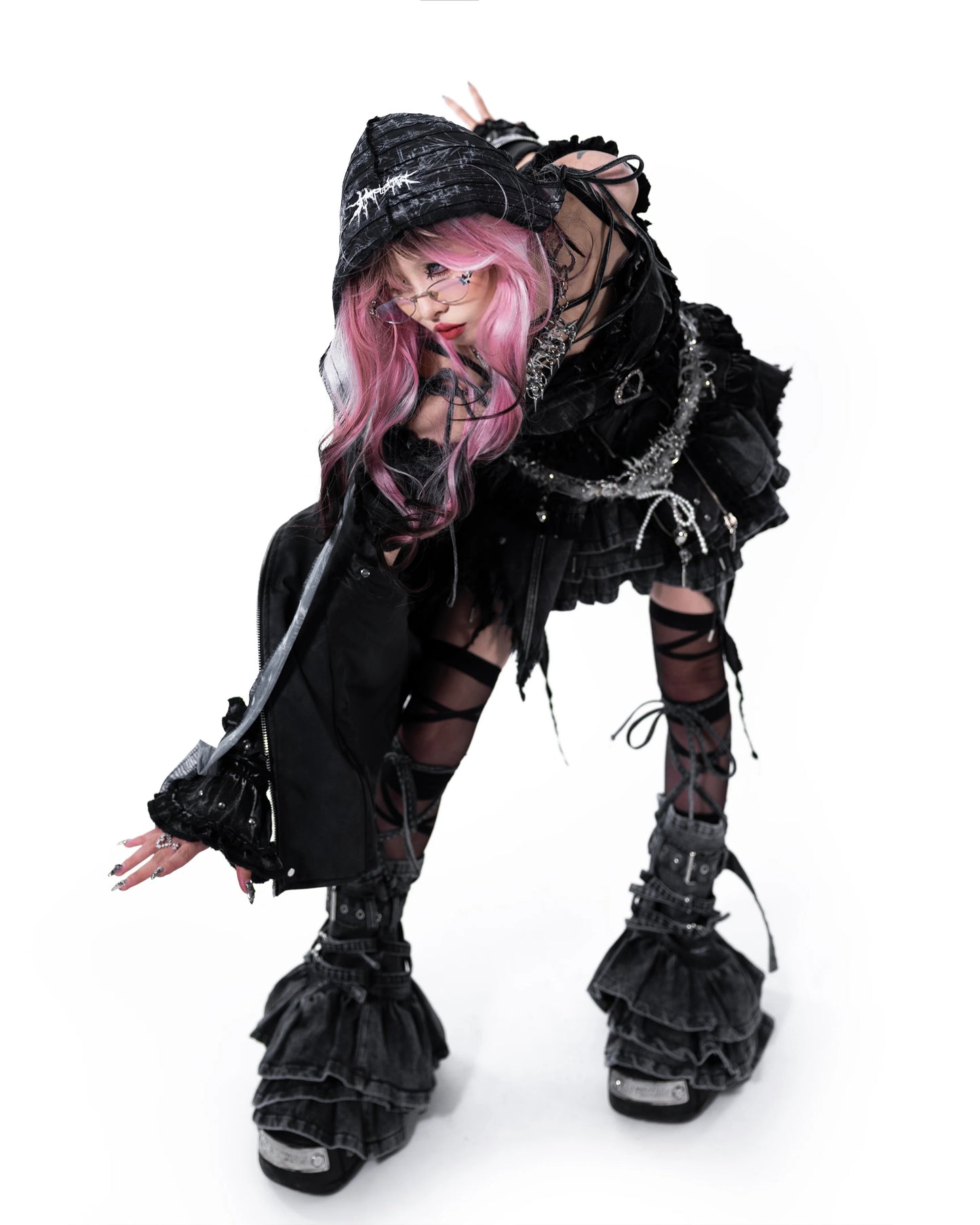 【SATSUN NIGHT】KURO PUNK PRINCESS DRESS - WASHED BLACK