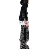 <DEVIL^ANGEL FRIENDSHIP> SHORT JACKET - WASHED BLACK