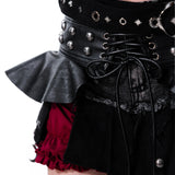 KURO FOUR-LAYERS MINI  SKIRT & BELT - BLACK
