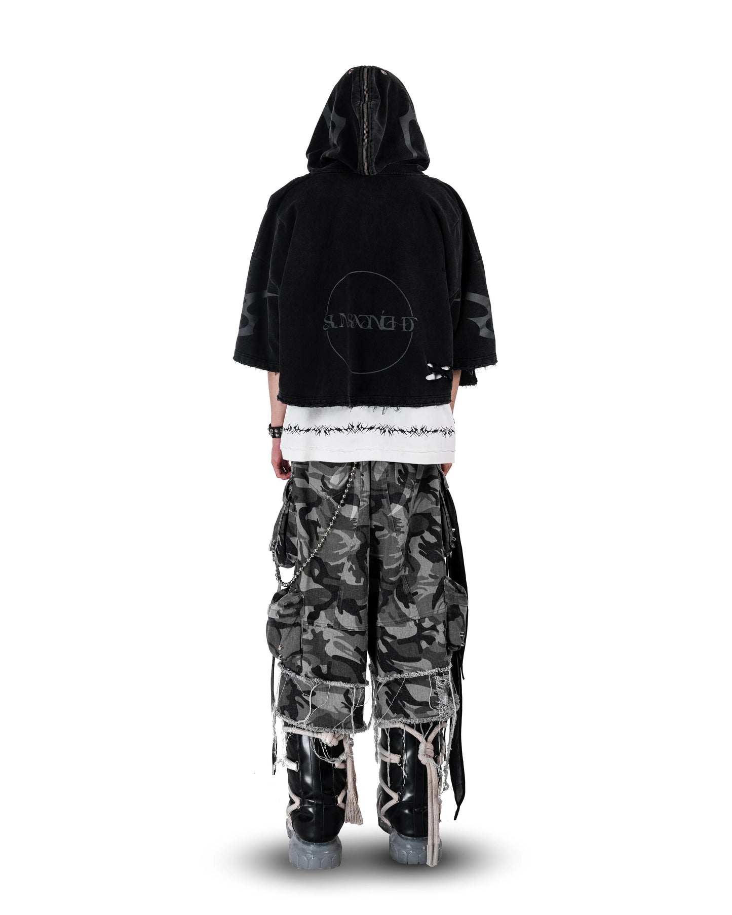 【SATSUN NIGHT】<DEVIL^ANGEL FRIENDSHIP> SHORT JACKET - WASHED BLACK