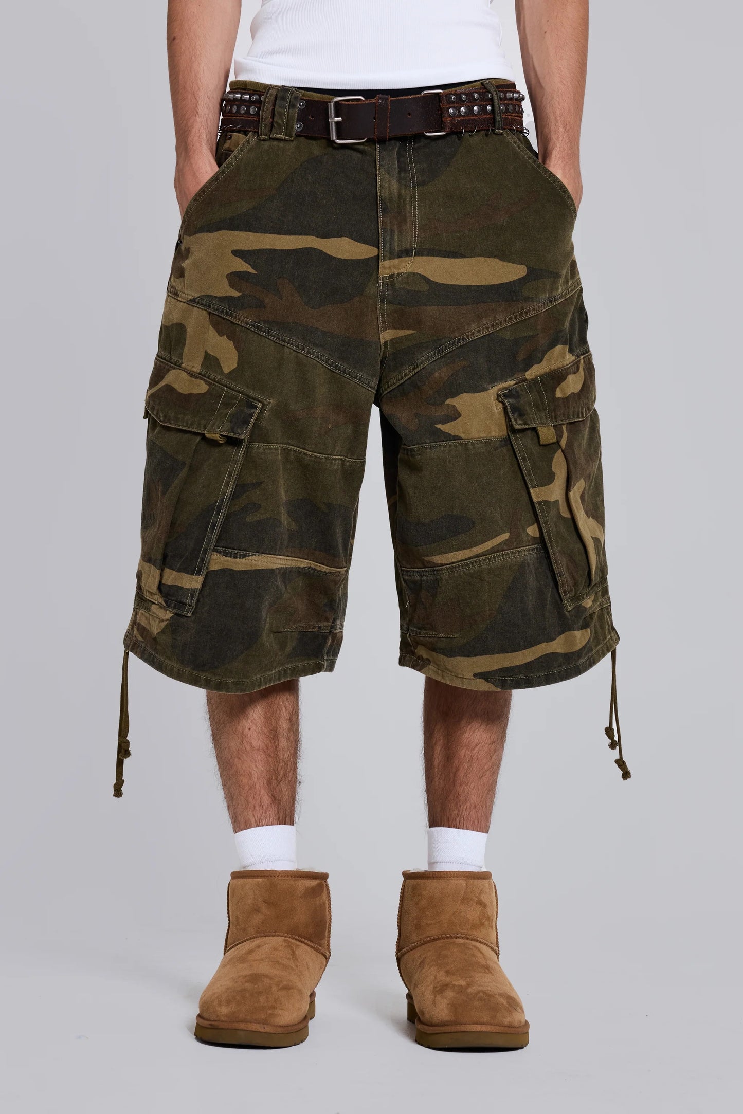 Cadet Style Camo Loose Shorts