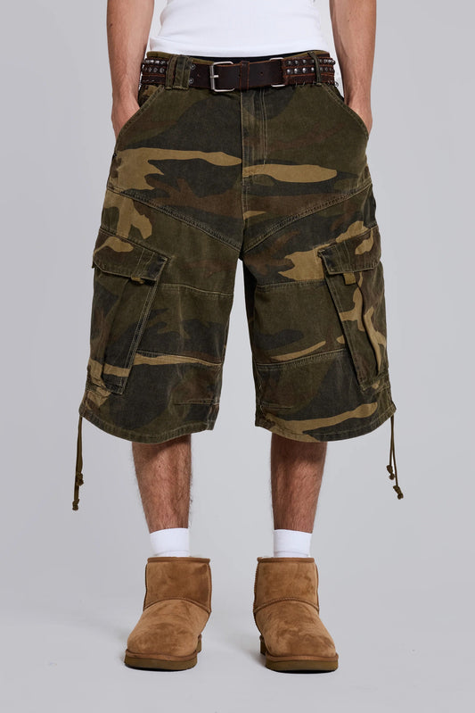 Cadet Style Camo Loose Shorts