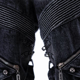 <IT's N0T BLACK & WHITE> HEAVY-DUTY DENIM PANTS - WASHED BLACK