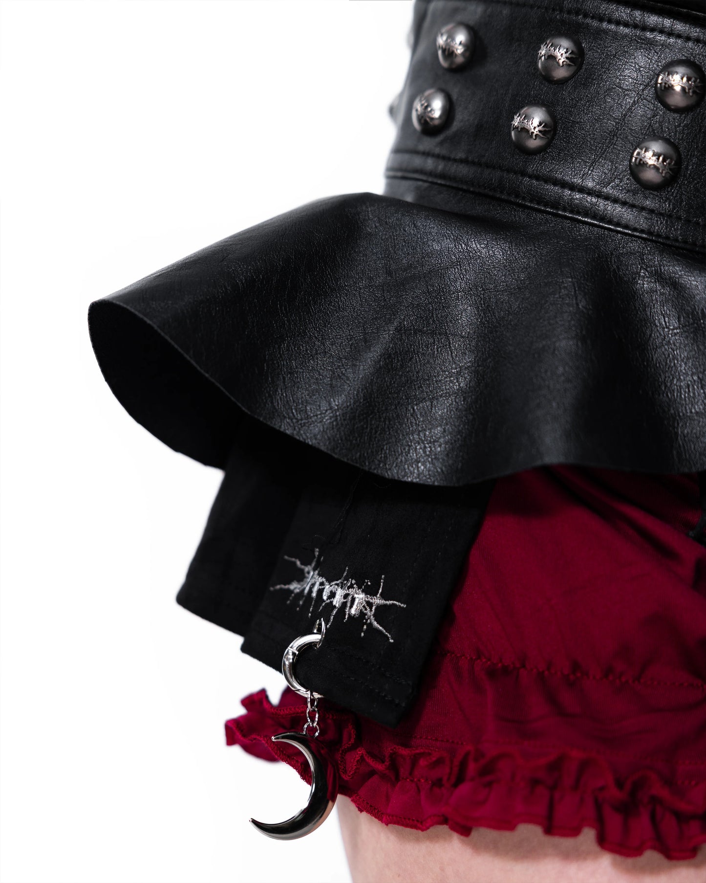 【SATSUN NIGHT】KURO FOUR-LAYERS MINI  SKIRT & BELT - BLACK