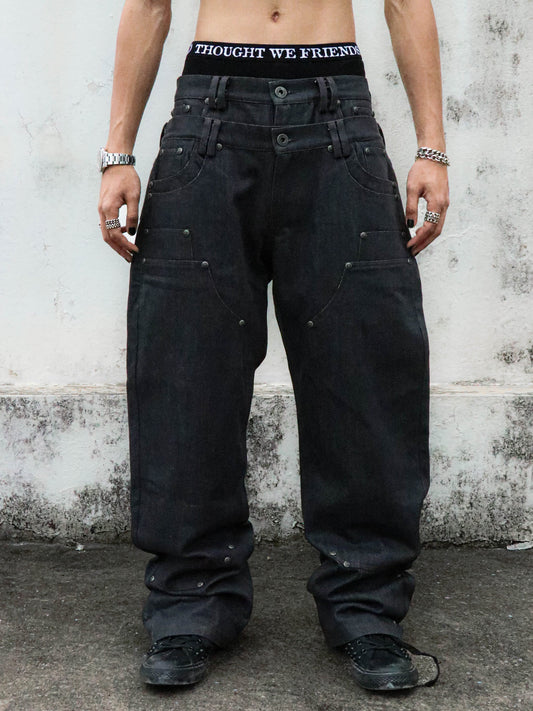 【THOUGHT WE FRIENDS】"Gideon" Double-layered Workpants in BLUE