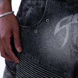 <IT's N0T BLACK & WHITE> HEAVY-DUTY DENIM PANTS - WASHED BLACK