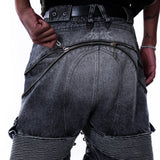 <IT's N0T BLACK & WHITE> HEAVY-DUTY DENIM PANTS - WASHED BLACK