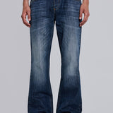 Indigo Axis Wide-Leg Loose Jeans