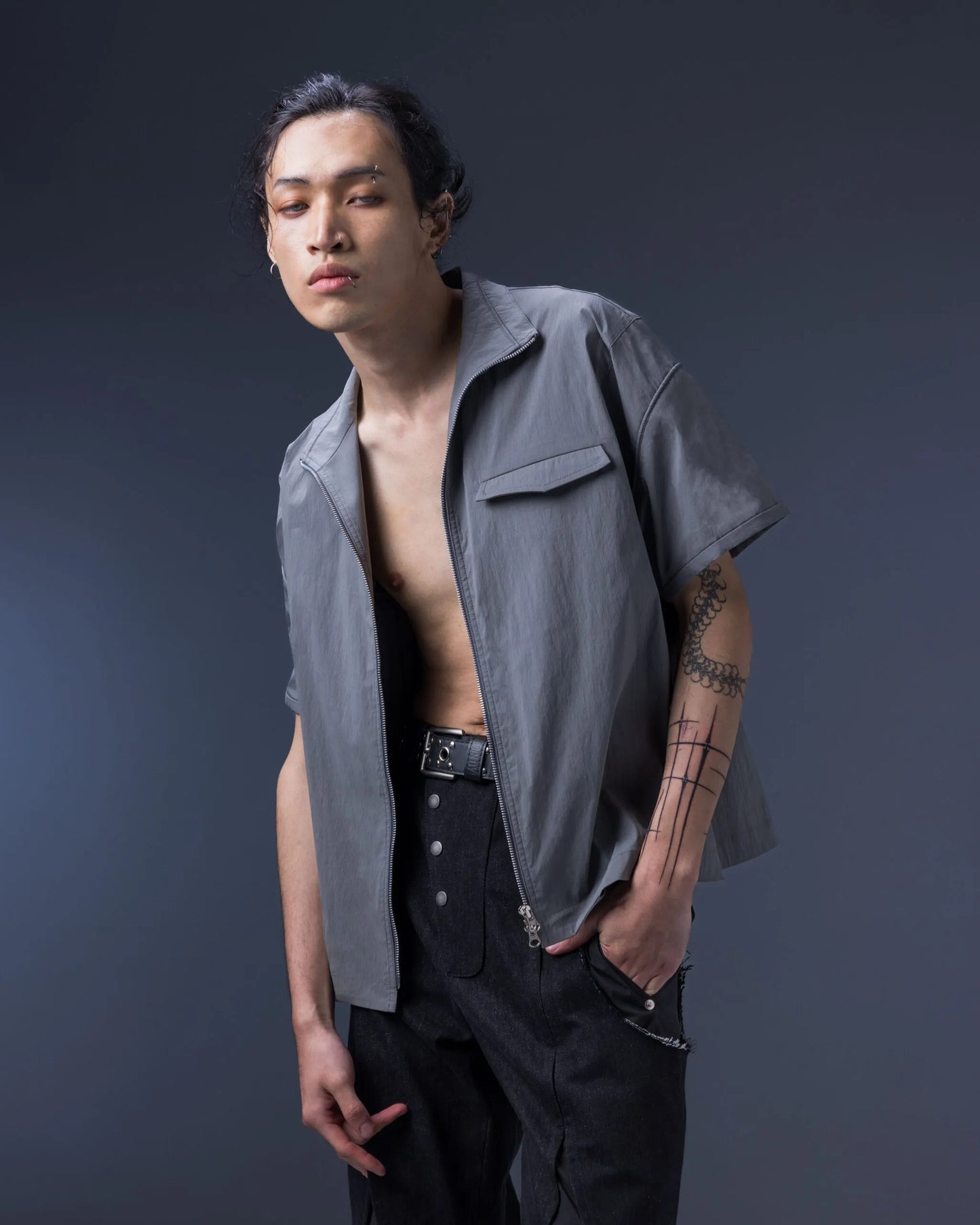 【JIMMY GUTSON】Modular – Elytra Dual-Zip Short Top(gray)