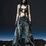 DIRTY WASHED KNIGHT WIDE PANTS