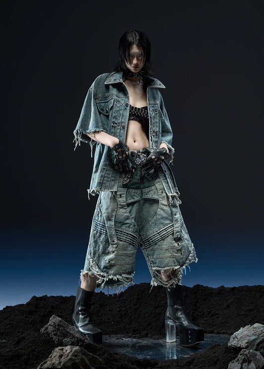 【RICH】DENIM WASHED OVER SHIRT