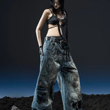 DIRTY WASHED KNIGHT WIDE PANTS