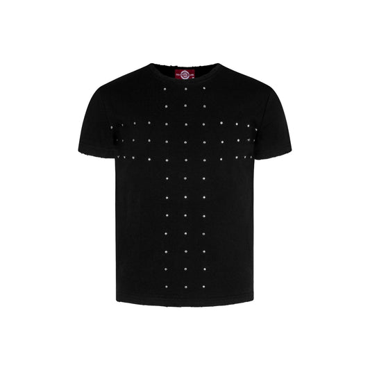 REGULAR T-SHIRT – CROSS STUD / ANGEL BACK （BLACK)