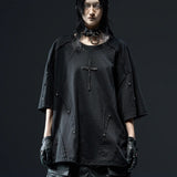 RIVETED CROSS OVER T-SHIRT