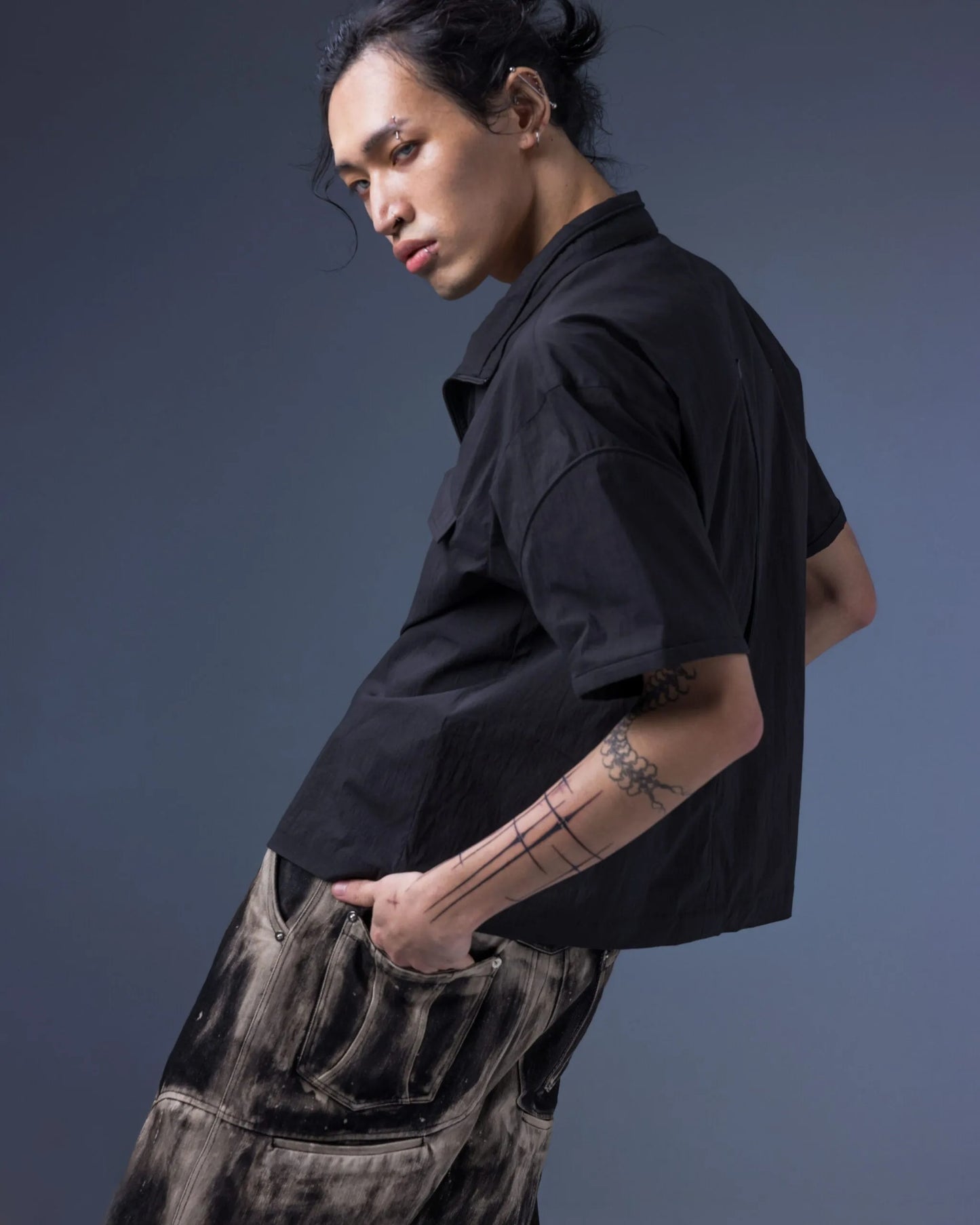 【JIMMY GUTSON】Modular – Elytra Dual-Zip Short Top(black)