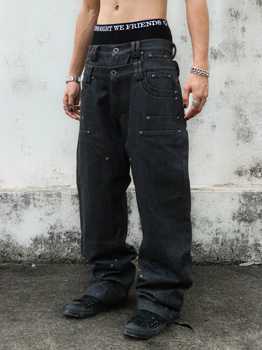 【THOUGHT WE FRIENDS】"Gideon" Double-layered Workpants in BLUE